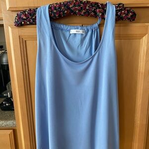 Mango baby blue flowy tank top. Good used condition.